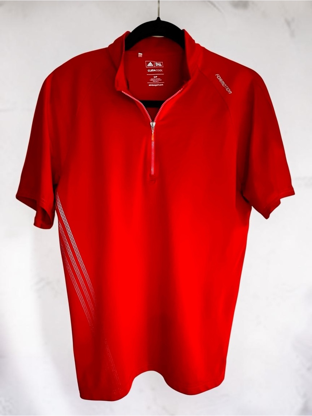 Adidas Golf Climacool Formotion Quarter Zip Polo Shirt Red Size Small